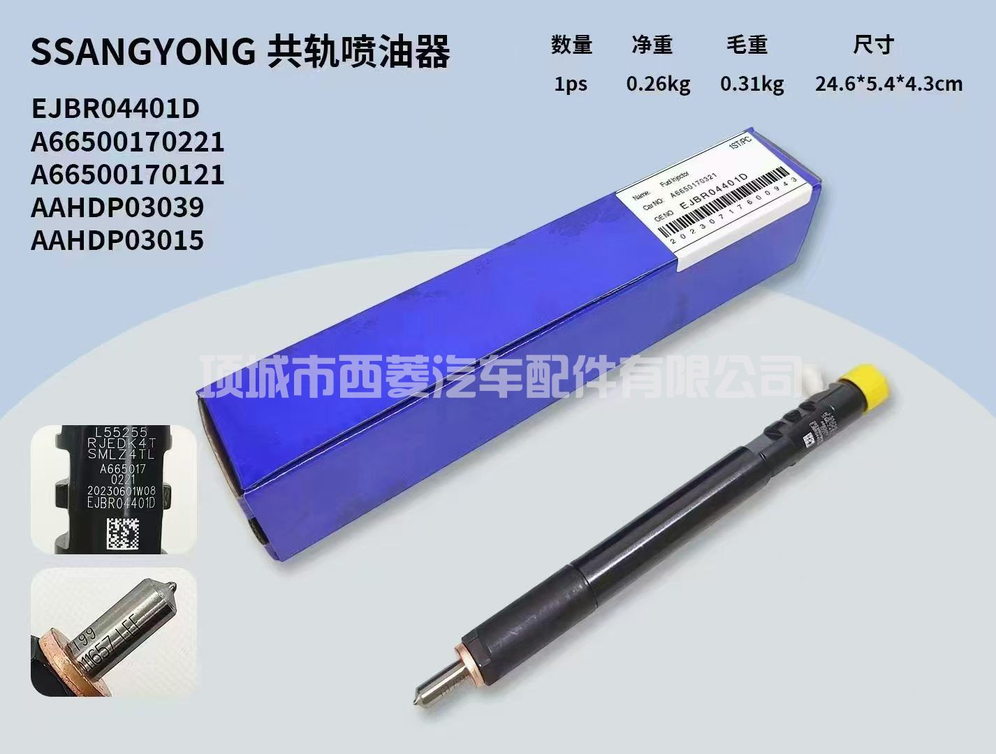 EJBR04401D喷油器总成A6650170221适用于双龙 REXTON 2.7 